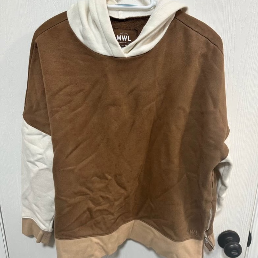 Madewell MWL Tan and Cream Hoodie